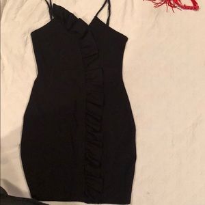 Black ruffled dress